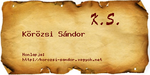 Körözsi Sándor névjegykártya